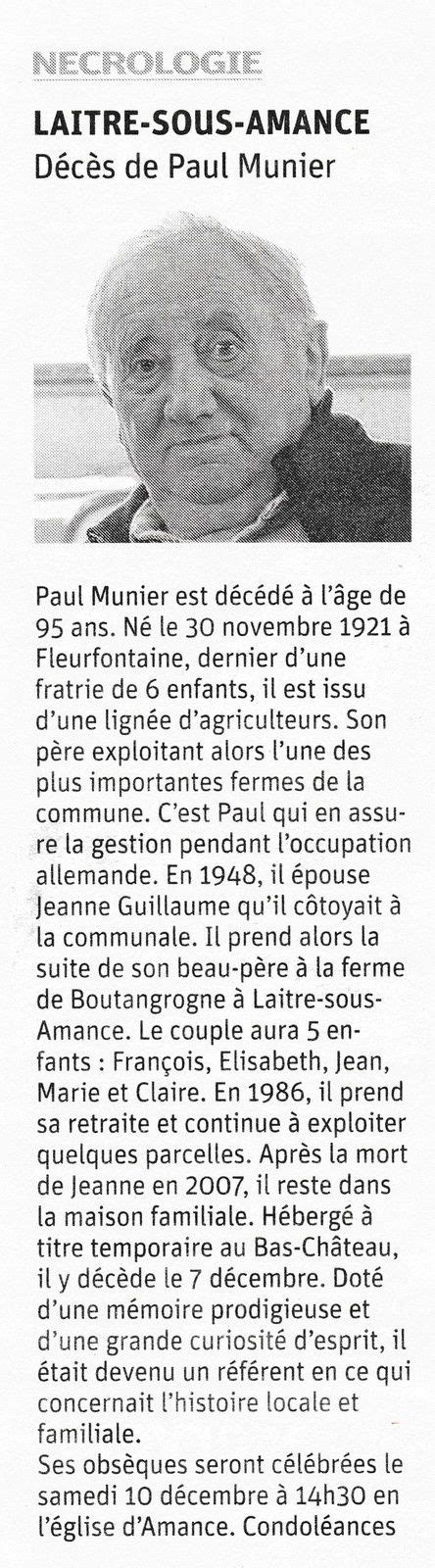 Paul Munier 1921 2016 Amance En Lorraine