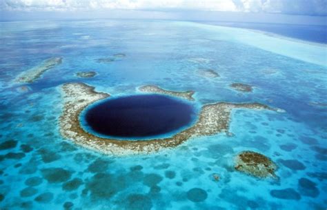 The Great Blue Hole In Belize A Large Submarine Sinkhole Which Is