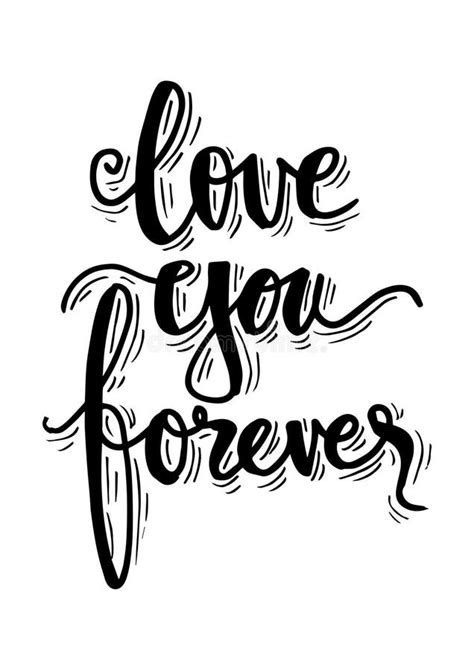 Love You Forever Hand Lettering Quote Stock Vector Illustration Of