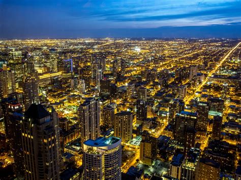 Chicago Wallpaper 4k Illinois City Skyline Night Cityscape