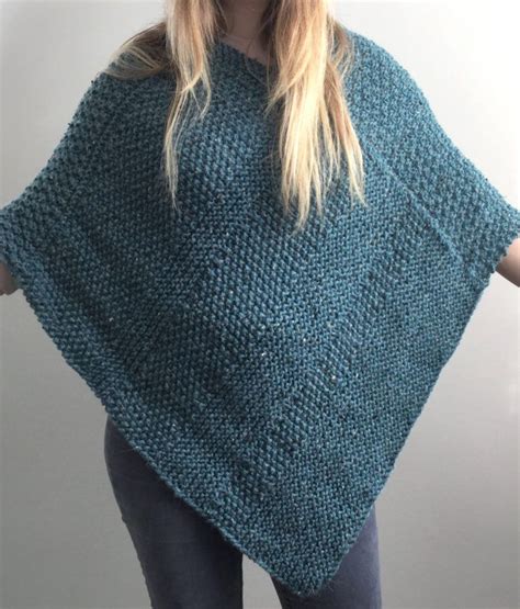 Knitting Pattern For Lorna Poncho This Easy Poncho Is Knit Flat In