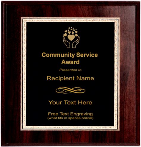 Community Service Plaques Community Service Award Plaque Trophycentral