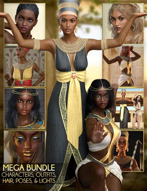 Egyptian Mega Bundle Characters Outfits Hair Poses And Lights Egyptian Models Beautiful