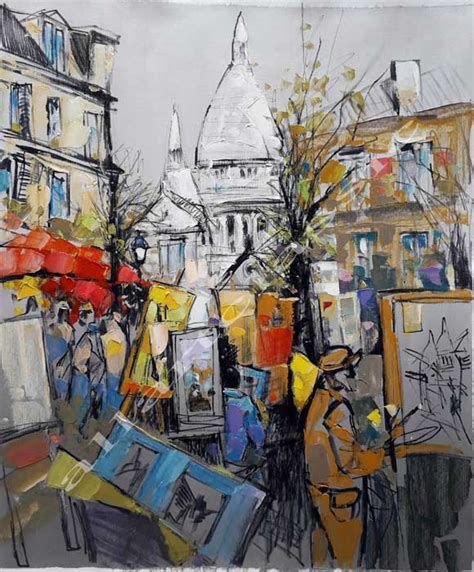 Artists At Montmartre Paris 2018 Painting For Sale