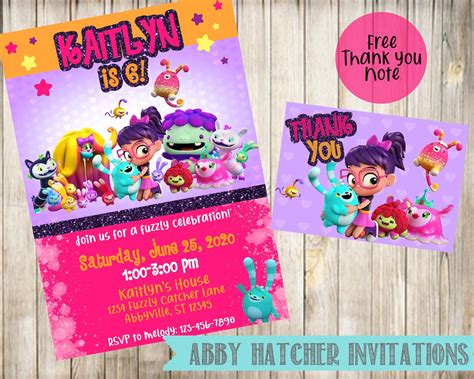 Abby Hatcher Birthday Party Invitation Abby Hatcher Etsy