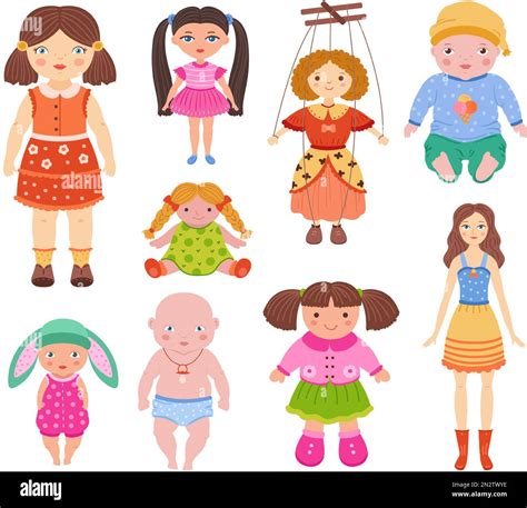 Cartoon Dolls Beautiful Girl Toy In Dress Child Baby And Cute Puppet