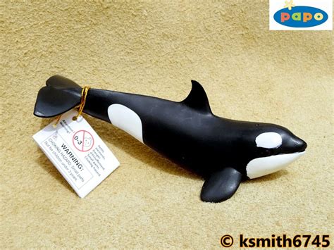 Papo Killer Whale Calf Solid Plastic Toy Wild Zoo Sea Marine Animal