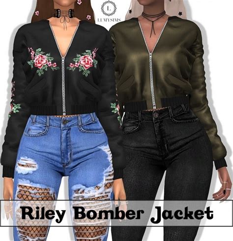 Riley Bomber Jacket At Lumy Sims Sims 4 Updates