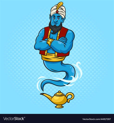 Magical Genie Pinup Pop Art Royalty Free Vector Image