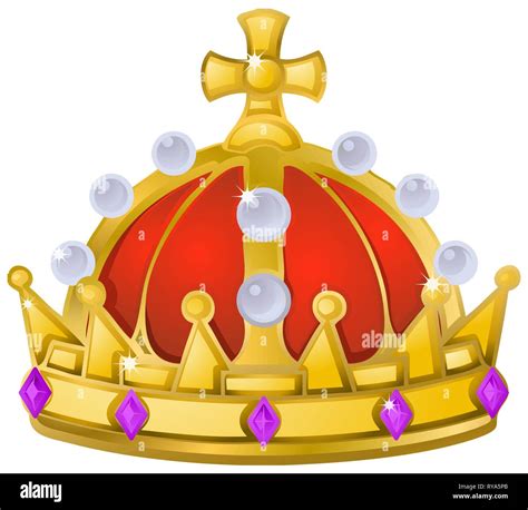 Royal Crown Golden Color Ilustración Vectorial Elemento De Diseño