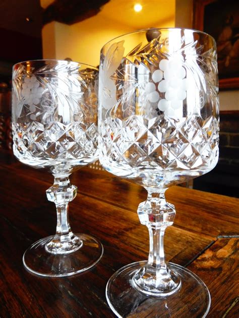 Antiques Atlas Pair Of Stuart Crystal Etched Crystal Glasses