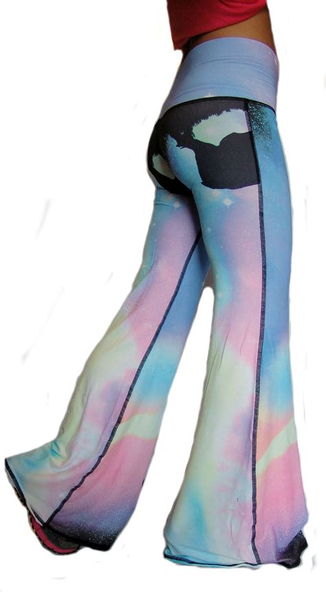 Women's plus size wide leg palazzo pants. Teeki ~ Bell Bottoms ~ Northern Lights