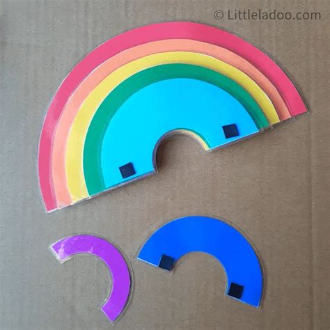 Make A Rainbow With Printable Cut Outs Easy Rainbow Craft Idea