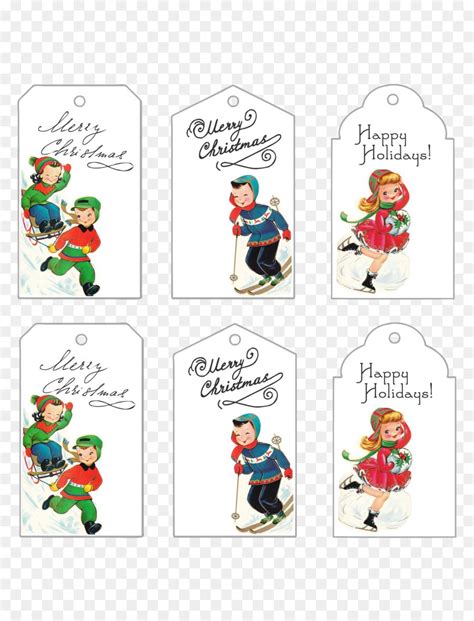 Try making one with crello. 1950s Christmas card Line Clip art - gift tag | Christmas tags printable, Free printable ...