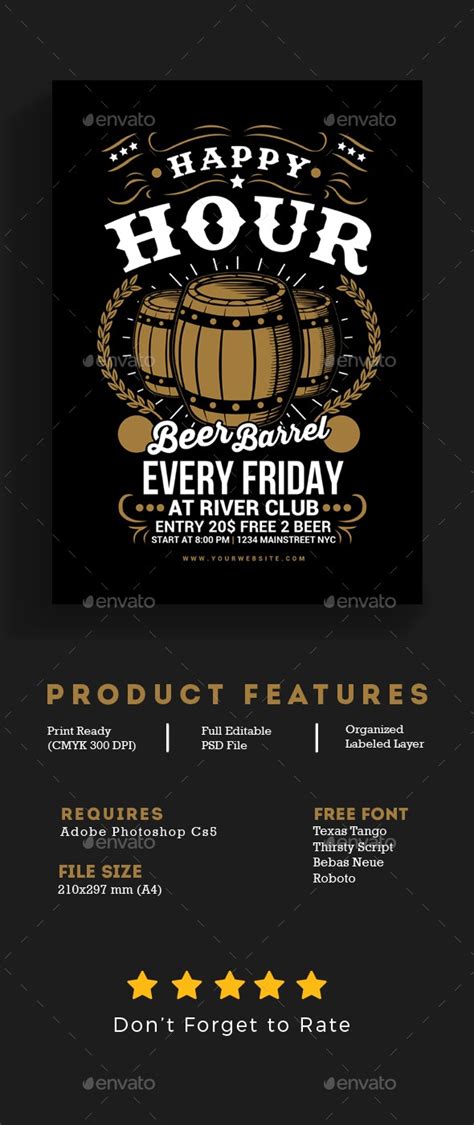 Happy Hour Beer Barrel Flyer By Muhamadiqbalhidayat Graphicriver