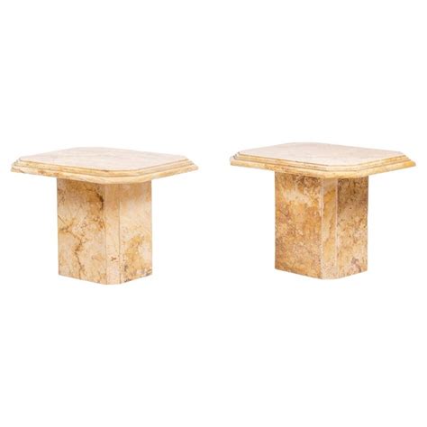 pair of side tables in sienna marble 1970s for sale at 1stdibs