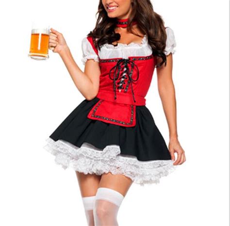 New Womens Oktoberfest Costumes Fancy Dress Bavarian German Bar Maid