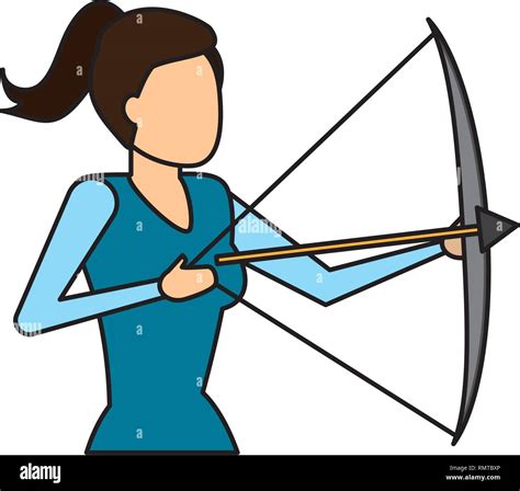 Archer Woman Bow Arrow Vector Hi Res Stock Photography And Images Alamy