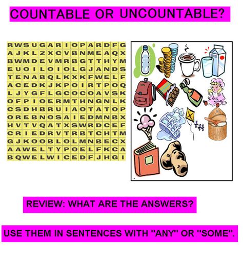 English Chamber Exercise 2 Countable And Uncountable Nouns