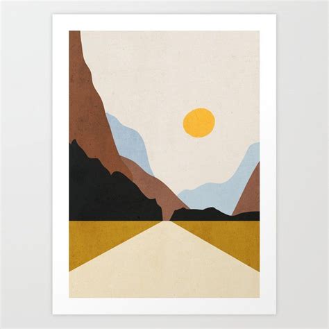 Buy Minimal Art Landscape 9 Art Print By Thindesign Worldwide Shipping