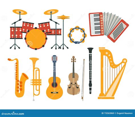 Collection Réaliste De Dessins Dinstruments De Musique Illustration De