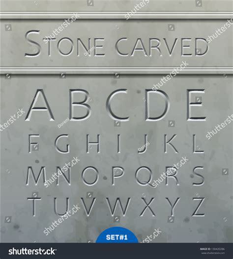 Stone Carved Alphabet Stock Vector Illustration 130420286 Shutterstock