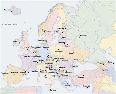 Map Of Europe And Capitals