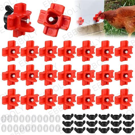 15 20 30 Pack Horizontal Chicken Nipples Waterer Automatic Poultry Nipples Horizontal Side Mount