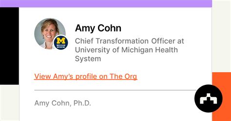 Amy Cohn Chief Transformation Officer At University Of Michigan