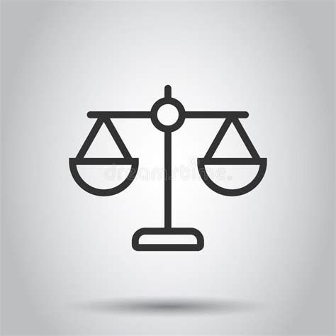 Scale Balance Icon In Comic Style Justice Cartoon Vector Illustration