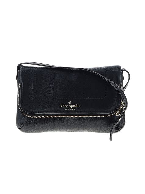 Kate Spade New York 100 Leather Solid Black Leather Crossbody Bag One Size 75 Off Thredup