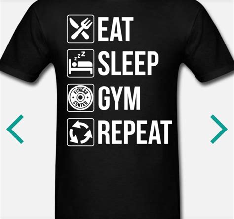 eat sleep gym repeat t shirt etsy
