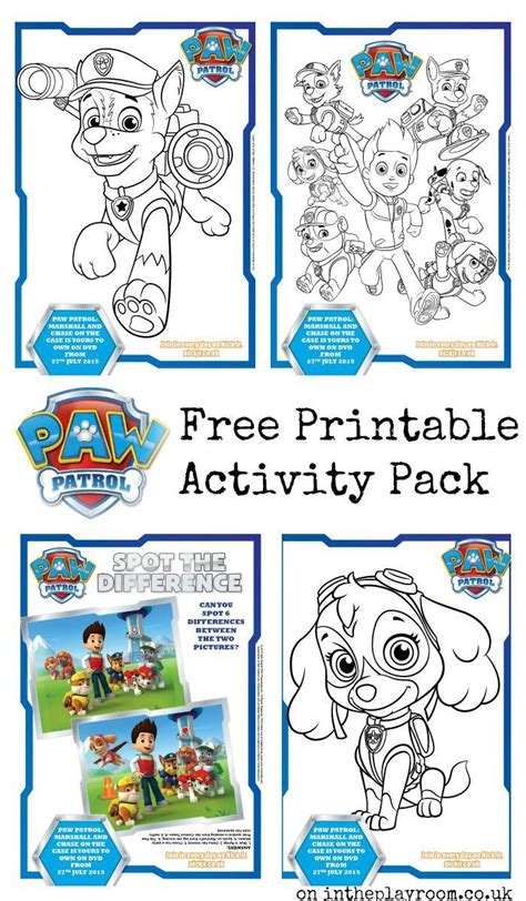 Paw Patrol Colouring Pages And Activity Sheets Free Printables Artofit