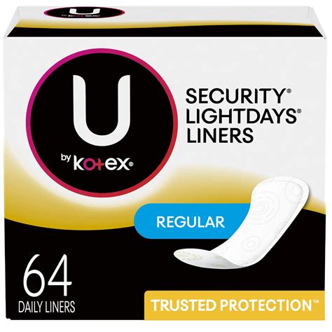 U By Kotex Lightdays Panty Liners Regular Unscented 64 Count