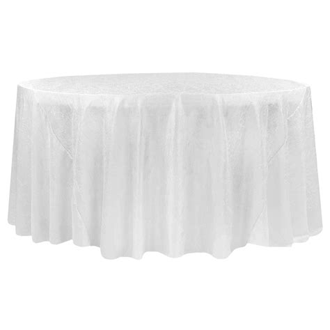 Crushed Taffeta 132 Inch Round Tablecloth White At Cv Linens