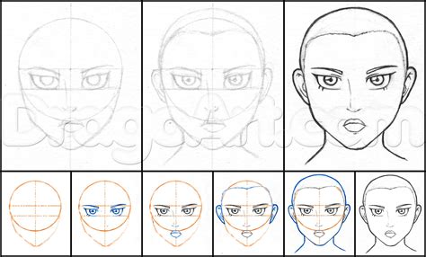 Mastering manga, how to draw manga faces is an excerpt from mastering manga with mark crilley. how to draw anime faces in pencil step 1 | Drawing faces ...