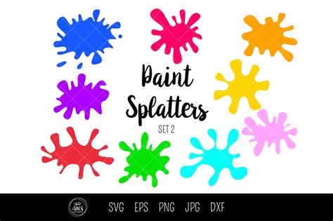 Color Splatter Paint Svg Clipart Set Graphic By An Designhappiness