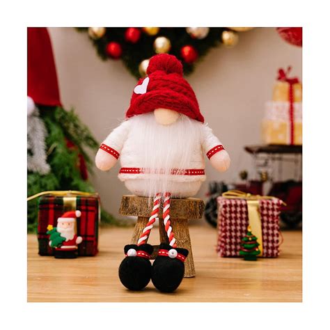 christmas faceless gnome plush doll santa gnome rudolph doll pendant long legs gnome elf doll