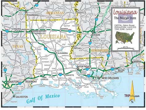 Louisiana La Road And Highway Map Free