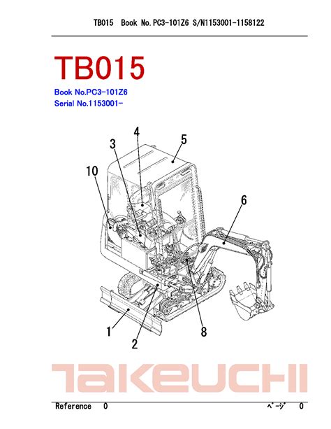 Takeuchi TB015 Parts manual catalog PDF Download - Service manual