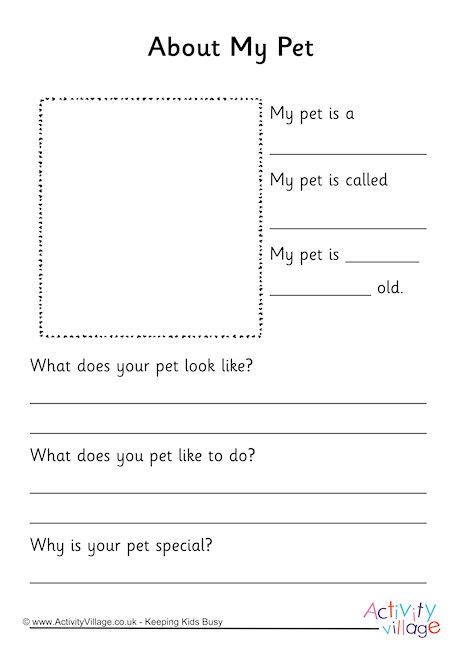 About My Pet Worksheet Elementary Worksheets English Worksheets For