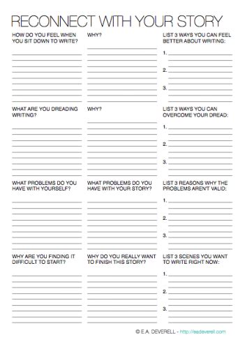 Reconnect With Your Story Writing Worksheet Wednesday