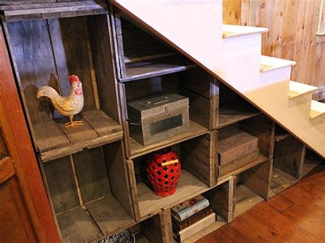 Upcycle Wooden Crates To Create Storage Under The Stairs Wood Crate