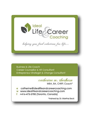 No cost or low cost marketing ideas to get started 1. Ideal Life & Career Coaching business card | designed by ...