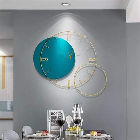 Modern Round Oversized Wall Clock Home Decor Art In Green Homary