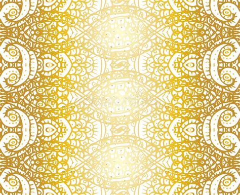 Gold And White Ethnic Tribal Abstract Seamless Background Pattern In