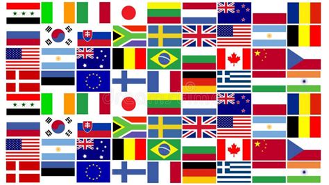 Collage From Flags Of The Different Countries Stock Illustration