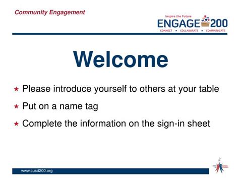 Ppt Welcome Please Introduce Yourself To Others At Your Table Put On