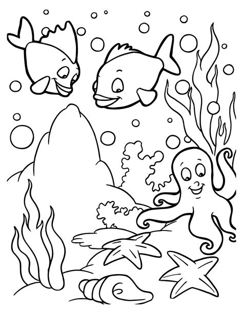 Printable Sea Animals Coloring Pages Pdf 37 Pg Etsy Canada