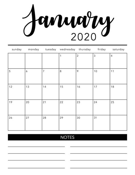 Remarkable Black And White Calendar Template Printable Blank Calendar